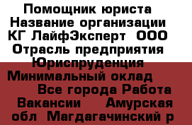 Помощник юриста › Название организации ­ КГ ЛайфЭксперт, ООО › Отрасль предприятия ­ Юриспруденция › Минимальный оклад ­ 45 000 - Все города Работа » Вакансии   . Амурская обл.,Магдагачинский р-н